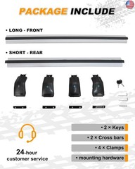 Snailfly Fit for Lincoln Aviator 2019-2025 Silver Lockable Roof Rack Cross Bars