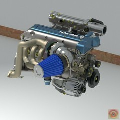 1:10 Scale Resin Toyota 2JZ Single Turbo Engine Kit