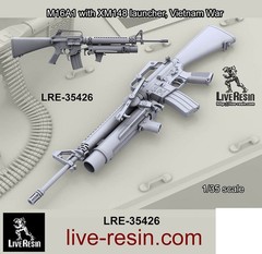 Live Resin 1/35 Vietnam War M16A1 with XM148 Launcher