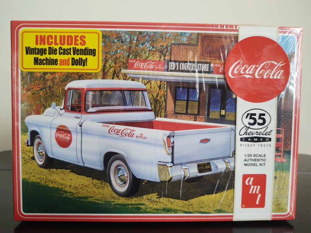 AMT COCA COLA ’55 CHEVY CAMEO PICKUP TRUCK MODEL KIT Plastic 1:25 Scale AMT1094