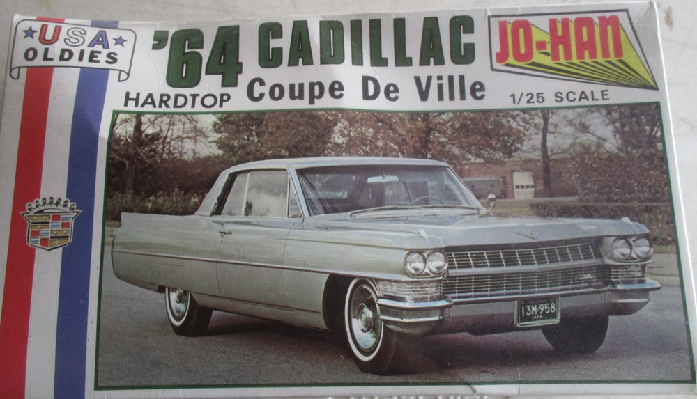 🔥JOHAN C-3764 ’64 CADILLAC COUPE de VILLE WRAPPED vintage kit 1/25 USA OLDIES