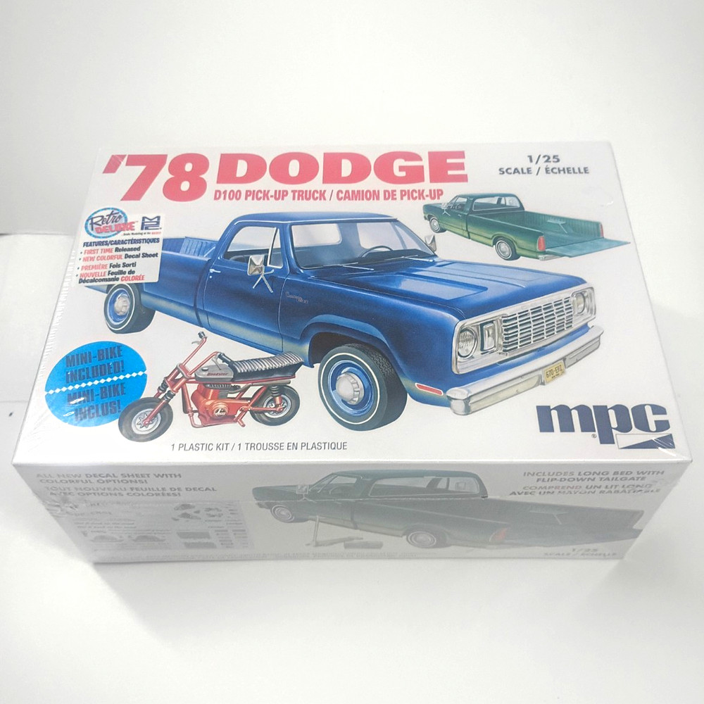 MPC 78 Dodge D100 Pickup Truck 1:25 Plastic Model Kit w/ Mini Bike SEALED