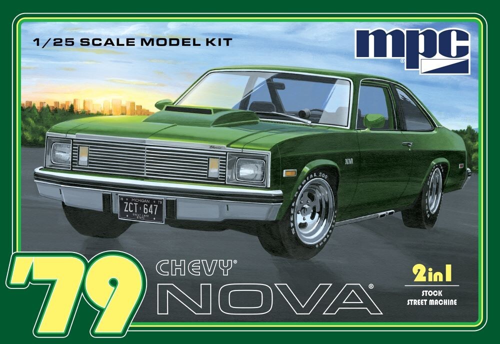 1/25 MPC 1003 – 1979 Chevy Nova 2 in 1 Stock or Street Machine Plastic Model Kit