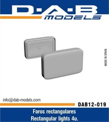 DAB 1/12 Rectangular Lights (4pcs)