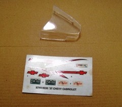 JUNK YARD, 94 PARTS STASH, FOR ’37 CHEV ROADSTER AMT #6744 DECALS, BUMPERS etc.