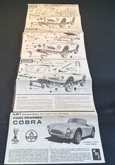 1963 AMT FORD POWERED COBRA 3 in1 model kit INSTRUCTIONS ONLY 1:25