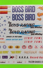 Waterslide Decal Sheet AMT 1/25 60’s HUGE Drag Race Car Gasser AWB A/FX 427 FORD