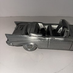 1957 Chevy Convertible Promo Metal Model Car Bank by Banthrico Autobank Silver