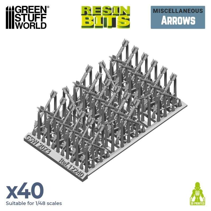 3D printed set – Arrows – Resin Decor Modelling Wargames Battlefield