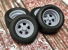 1/24 Scale: 15-inch “Cragar SS” Resin Wheels W/ Wide Rear Tires