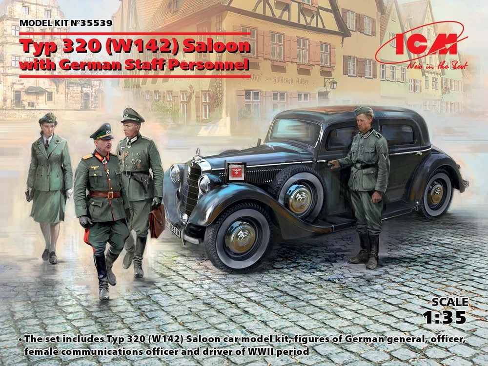 ICM 35539 1:35 Typ 320 (W142) Saloon with German Staff Personnel scale model