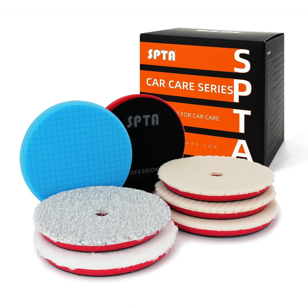 Buffing Polishing Pads Spta 7Pc 6.5 Inch Face For 6Inch 150Mm Backing Plate