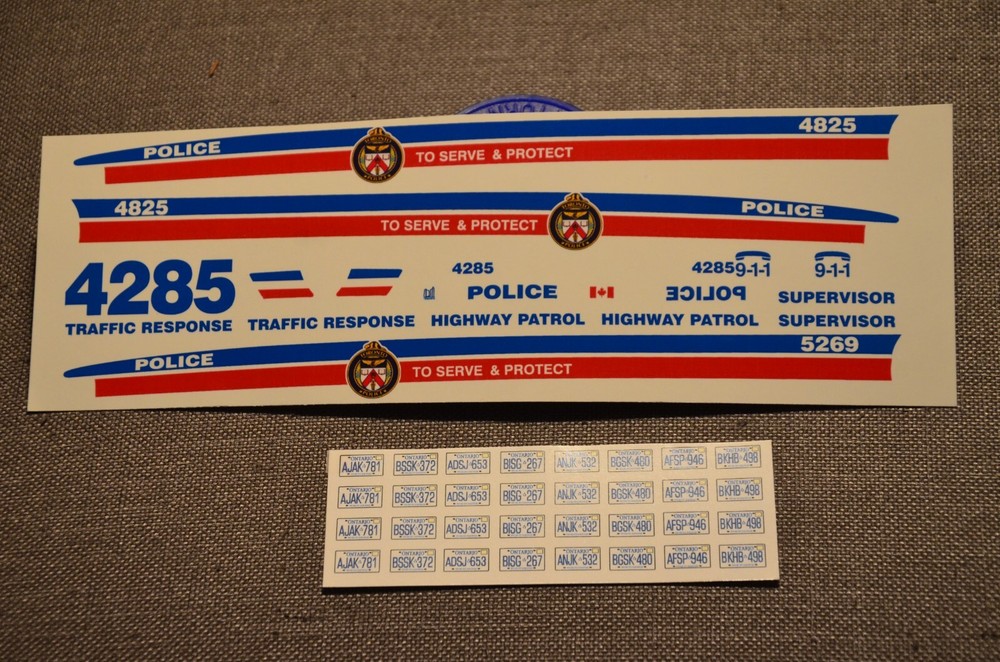 1/24, 1/25 Police Car decals (Bill Bozo – Toronto, Canada)