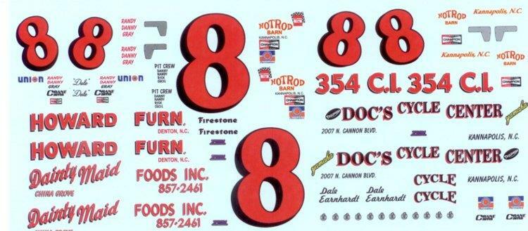 Plastic Performance Products #8 Dale Earnhardt 1965 Chevelle 1/25 decal