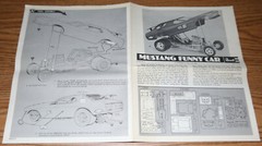 Used Instructions Only – 1970 MUSTANG Funny Car Revell Model H-1209