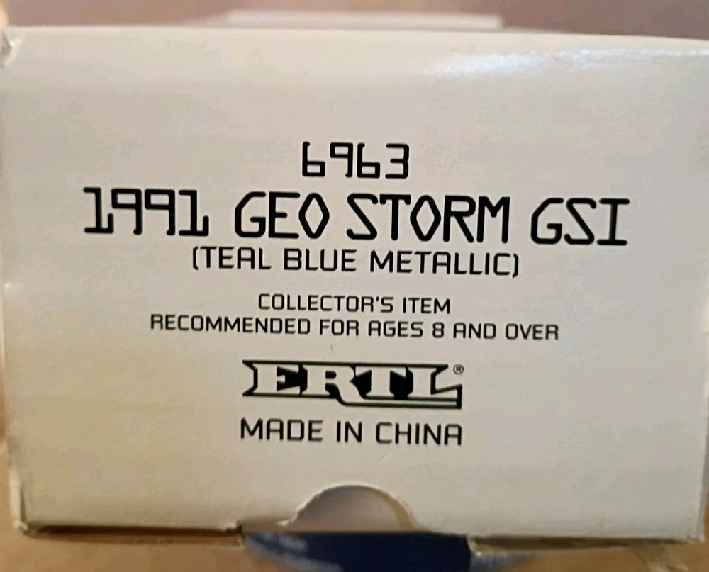 AMT/Ertl 1991 Geo Storm GSI Promo Car with Original Box, Teal Blue