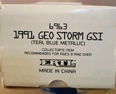 AMT/Ertl 1991 Geo Storm GSI Promo Car with Original Box, Teal Blue