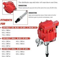HEI Ignition Distributor with Cap for Chevy GM Small Blocks 283 305 307 327 350