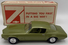1971 Chevy Camaro Lime Green SS396 and Original Box Promotional Car Vintage Rare