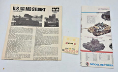 Tamiya MRC 1/35 US Light Tank M3 Stuart Model Kit MM342 w/ Crew Vintage 1975