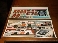 Morgan Shepherd #89 2001-02 BERLIN CITY Ford 1/24th scale decals LoboGraphix