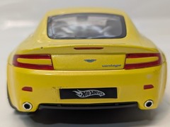 2 Racing Yellow Vintage Model Sports Cars Ferrari 348ts, Aston Martin V8 Vantage