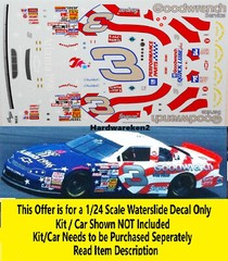 NASCAR DECAL # 3 GOODWRENCH ATLANTA 1996 MONTE CARLO EARNHARDT 1/24 POWERSLIDE