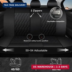 CAROMOP Faux Leather Car Seat Covers Full Set,Luxury and Comfortable Covers for