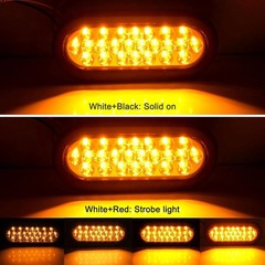 4Pcs 6″ Inch Oval Led Strobe Lights Amber 24 LED Recessed Oval Stobe Flash Truck