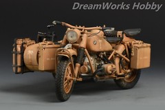 Award Winner Built Schuco Diecast 1/10 BMW R75 Motorcyle Sidecar DAK+Rebuilt