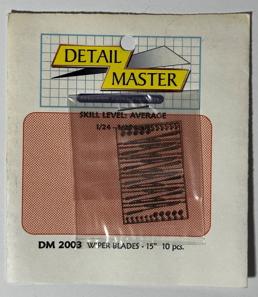 Detail Master DM 2003 1/24-1/25 Scale Wiper Blades – 15″ 10 Pieces Photo-Etched