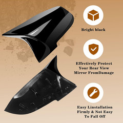 Door Mirror Covers,Glossy Black Replacement Rearview Side Mirror Covers Caps Rea