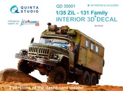 Quinta Studio 1/35 ZiL-131 Russian Truck 3D Interior Dashboard Colored Decal Set