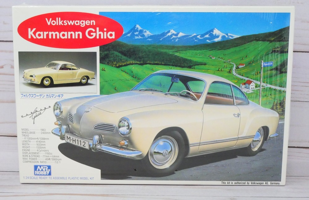 Mr. Hobby G-188:1200, VW Volkswagen Karmann Ghia Model Kit, 1/24 Scale Sealed