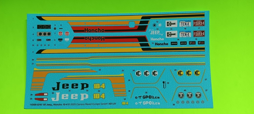 Decal Sheet 1979 Jeep J-10 1/24 Pickup Truck 4×4 KC Light Custom Graphics Stripe