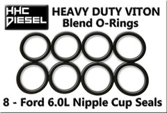 Hhc Diesel Ford 6.0L Diesel Nipple Cup Socket Kit 8 Heavy Duty Viton 1/2 Drive