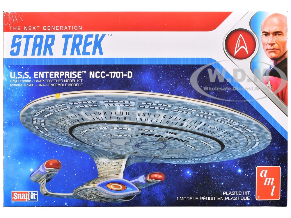 SKILL 2 MODEL KIT U.S.S. ENTERPRISE NCC-1701-D “STAR TREK” 1/2500 AMT AMT1126 M