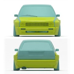 1:24 Volkswagen VW Golf MK2 PandemStyle Widebody Transkit For Revell & Fujimi