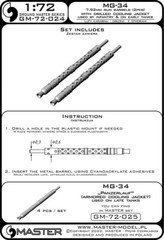 GERMAN MG-34 7,92mm METAL BARRELS WITH DRILLED COOLING JACKETS #GM72024 MASTER