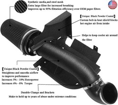 MOOSUN 4 inch Cold Air Intake Black Tube + Heat Shield for 1999-2006 GMC/Chevy