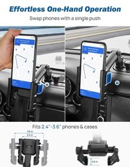 JOYTUTUS Metal Dash Mount Phone Holder Compatible with 2011-2018 Wrangler JK(Not