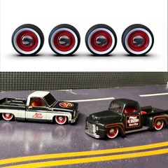 1:64 Steel wheel with whitewall and chrome cap.