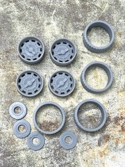 1/24 Scale: 24-Inch “C1” Wheels And Tires; Resin;1/25