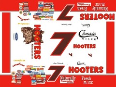 #7 Alan Kulwicki Hooters Thunderbird 1/24th – 1/25th Scale Decals