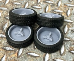 Resin 21/20 In. “Smoothie W/ Knock Offs” Model car Wheels/Tires 1/24 1/25 scale
