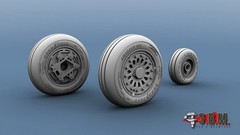 1:48 Resin Wheels for scale model F16A B Landing Gear