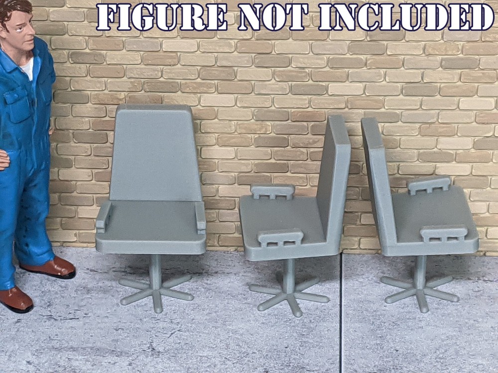 1/24 1/25 Scale Office Chair – For car shop/office diorama – G Scale (set of 3)