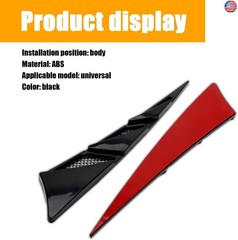 Ajxn 2 PCS Car Modified Spoiler Kits, 9.2In x 8.0In x 1.9In Waterproof ABS