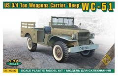 ACE 72612 1:72 WC-51 US 3/4 ton weapons carrier truck Beep Plastic model kit