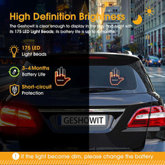 Car Accessories for Men – Car Finger Light with 6 Gestures Remote – Show Your Fe